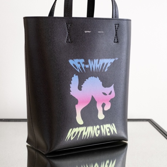 Off-White Leather Bag NOTHING NEW in Black NEW Men Women Unisex Authentic - Picture 5 of 13